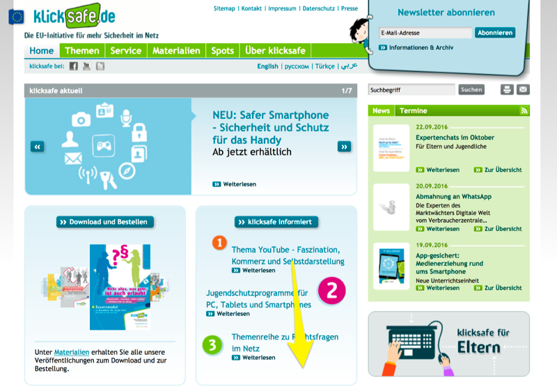 Screenshot klicksafe.de
